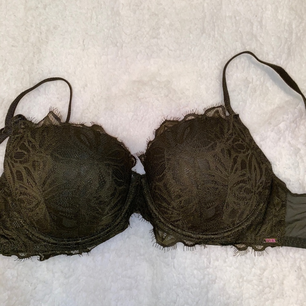 Pink’s Green Lace Push up Bra